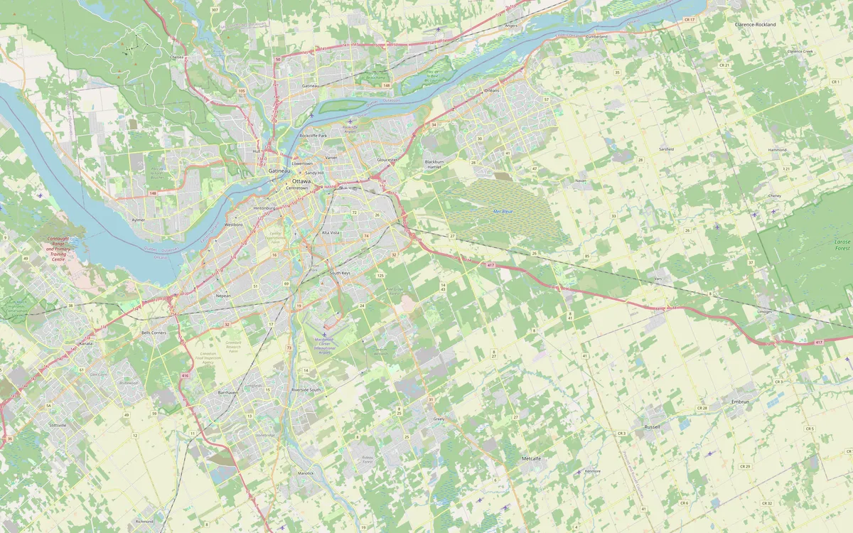 Map of the Gloucester area of Ottawa