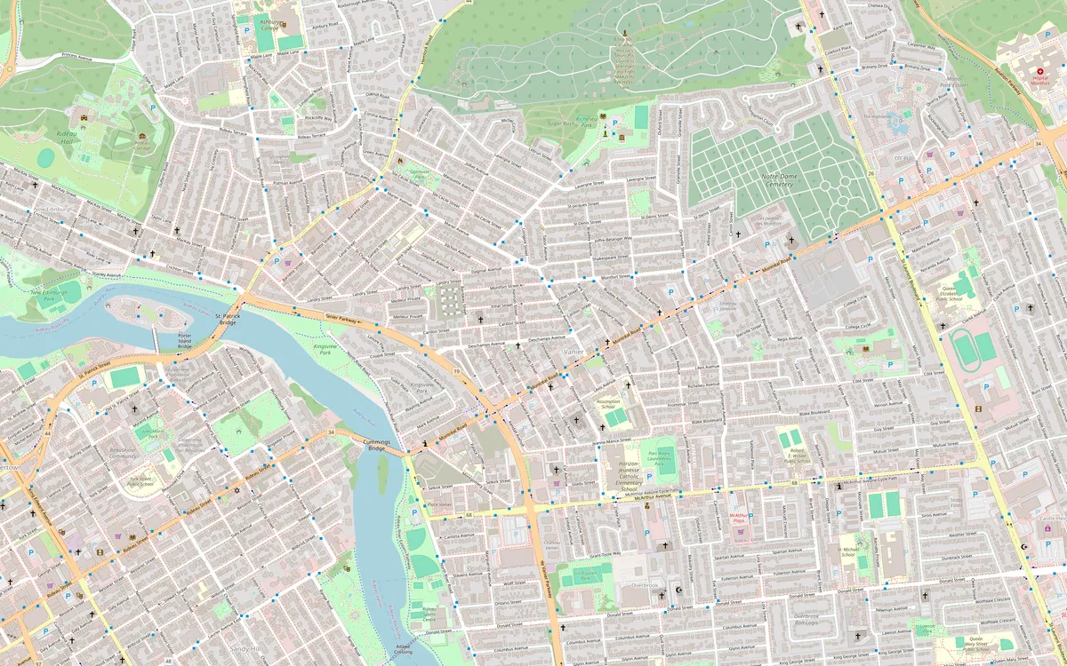 Map of the Vanier area of Ottawa